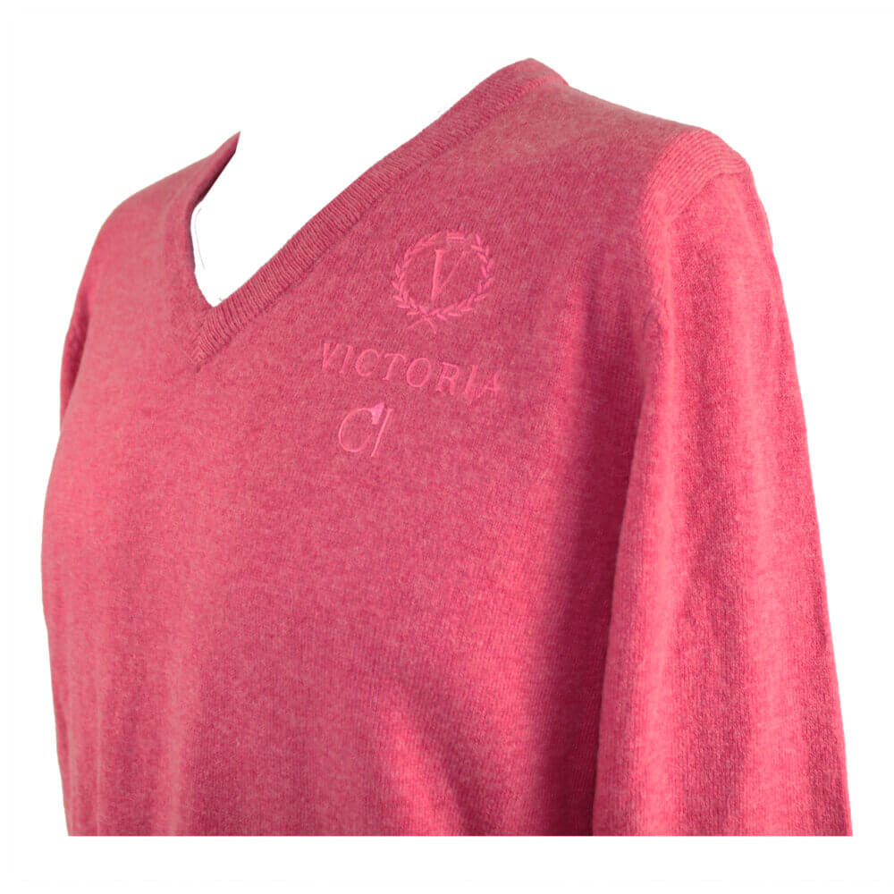 “Arthemis” Ladies’ V-Neck Pink Sweater, Victoria, by Club Interchasse