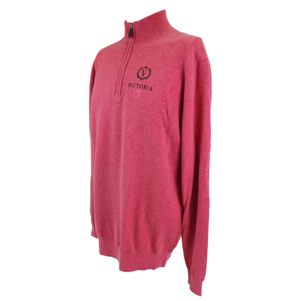“Winsley” 1/4 Zip Pink Sweater, Victoria, by Club Interchasse