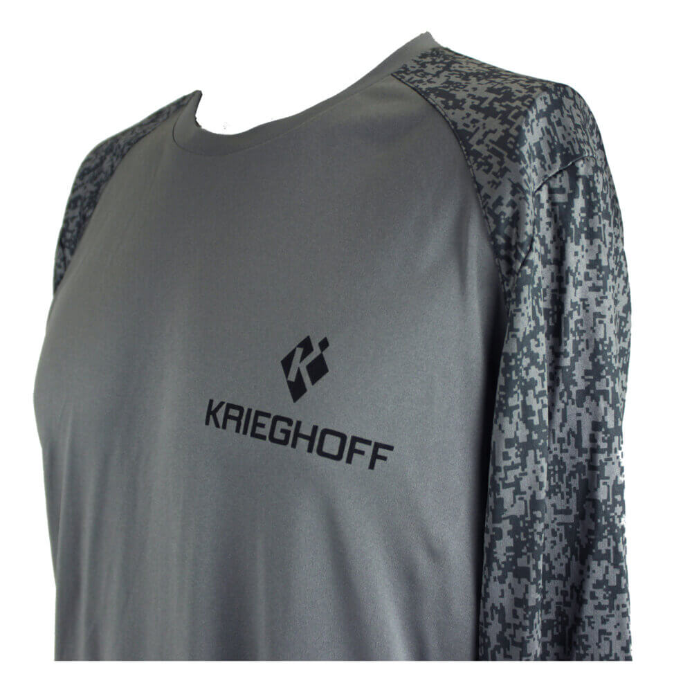 Krieghoff Long Sleeve Performance T-Shirt, Grey/Digital Camo