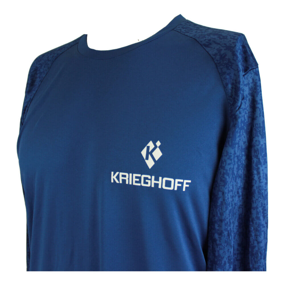 Krieghoff Long Sleeve Performance T-Shirt, Royal Blue/Digital Camo
